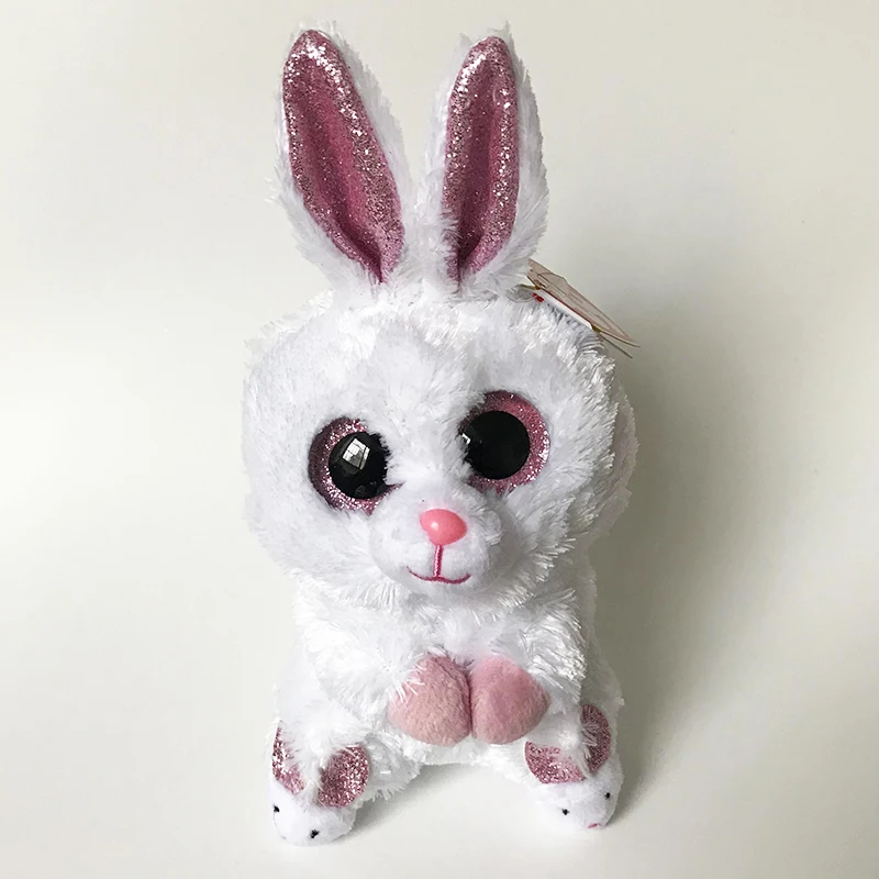 TY Beanie Slippers Glittery Eyes White Easter Bunny Rabbit 6