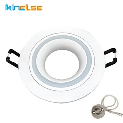 Adjustable Recessed Ceiling Lamp Holder GU10 MR16 Aluminum Round Square LED Downlight Bulb Bracket Base Spot Light Housing Kit
