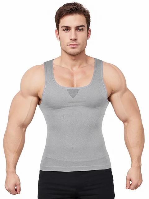 Canotta Compressione Uomo Mauro Kane - Maglia Snellente Shapewear, 85% Nylon, Per Fitness E Postura