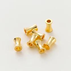 Gold Plated Brass Cylindrical Spacer Beads - High Quality Jewelry Accessories (Set of 20) - 5 x 10mm (18K Gold)