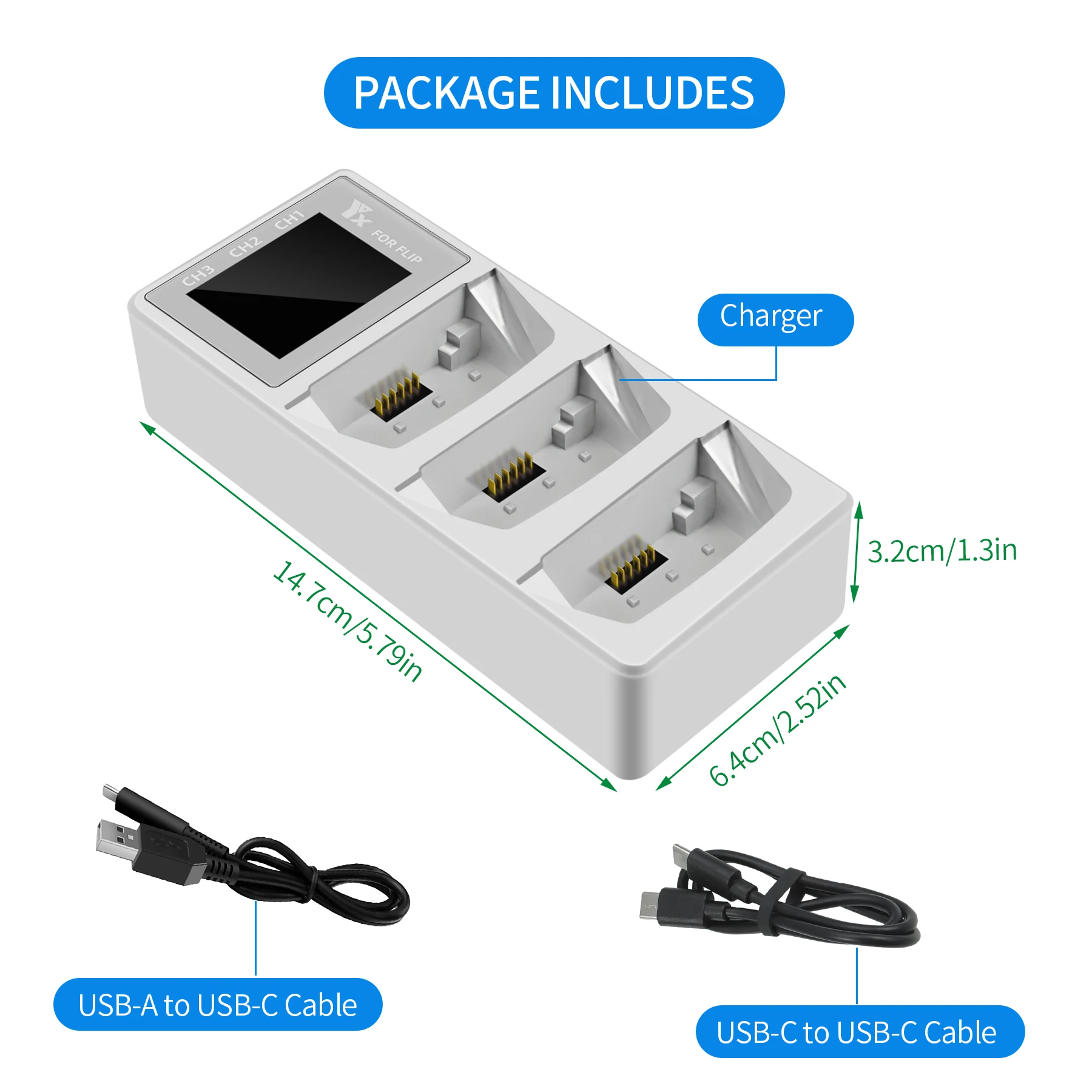 Chargeur Batterie USB QC3.0 Rapide Pour Drones DJI Mini 3 / Mini 3 Pro
