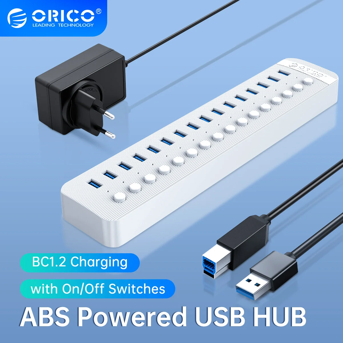 Orico 16 Ports Powered Usb 3.0 Hub Bc1.2 Charger Usb Hub With