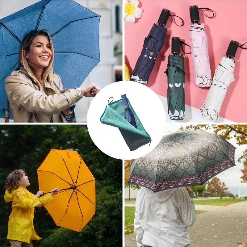 Small Fresh Pattern Umbrella Storage Bag Clutch Type Absorbent Folding Umbrella Bag Go Out Portable Waterproof Storage