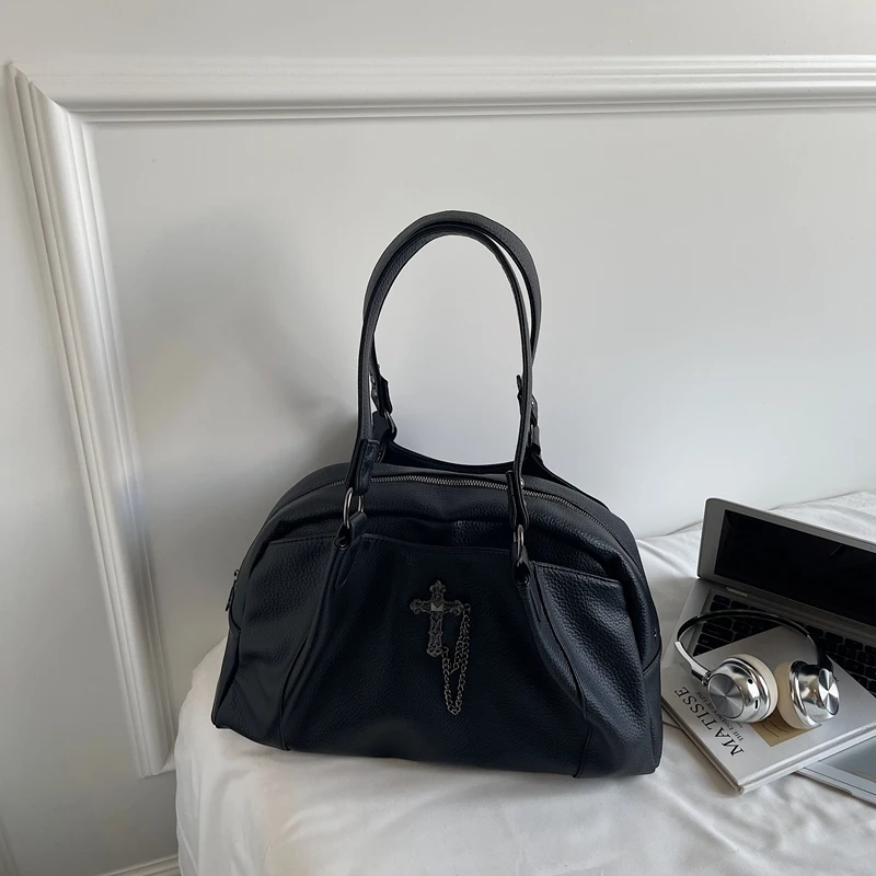 Women PU Cross Crossbody Satchel Large Capacity Tote Bag Handbag Purse for Daily School Travel