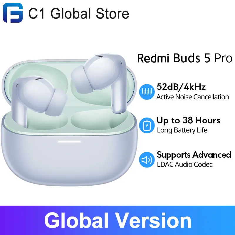 Versione Globale Xiaomi Redmi Buds 5 Pro Batteria Lunga 38 Ore Fino A 52Db Cancellazione Attiva Nolse