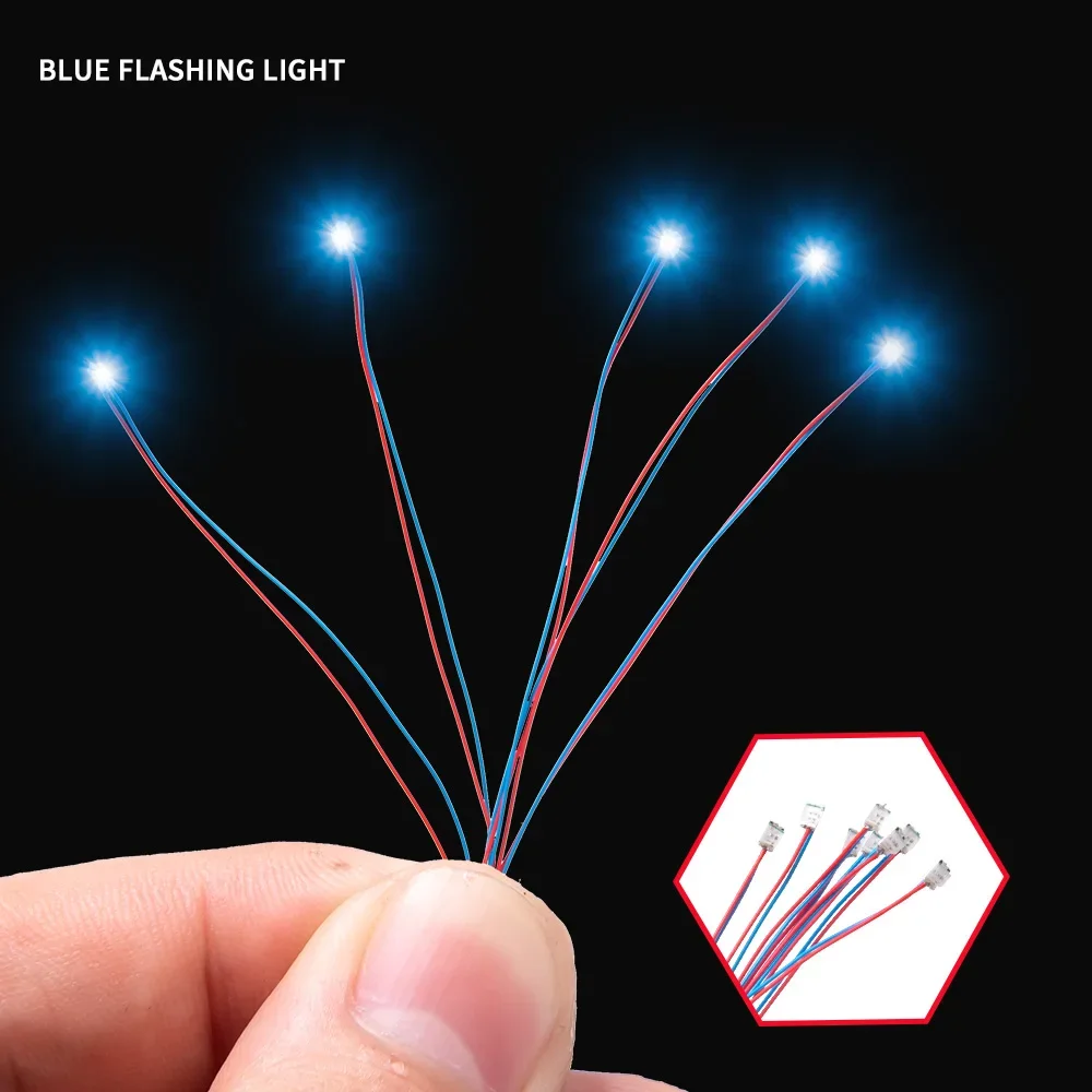 Pack of 5 Miniature Flashing LED Lamps with Pre-Soldered Micro Litz Leads