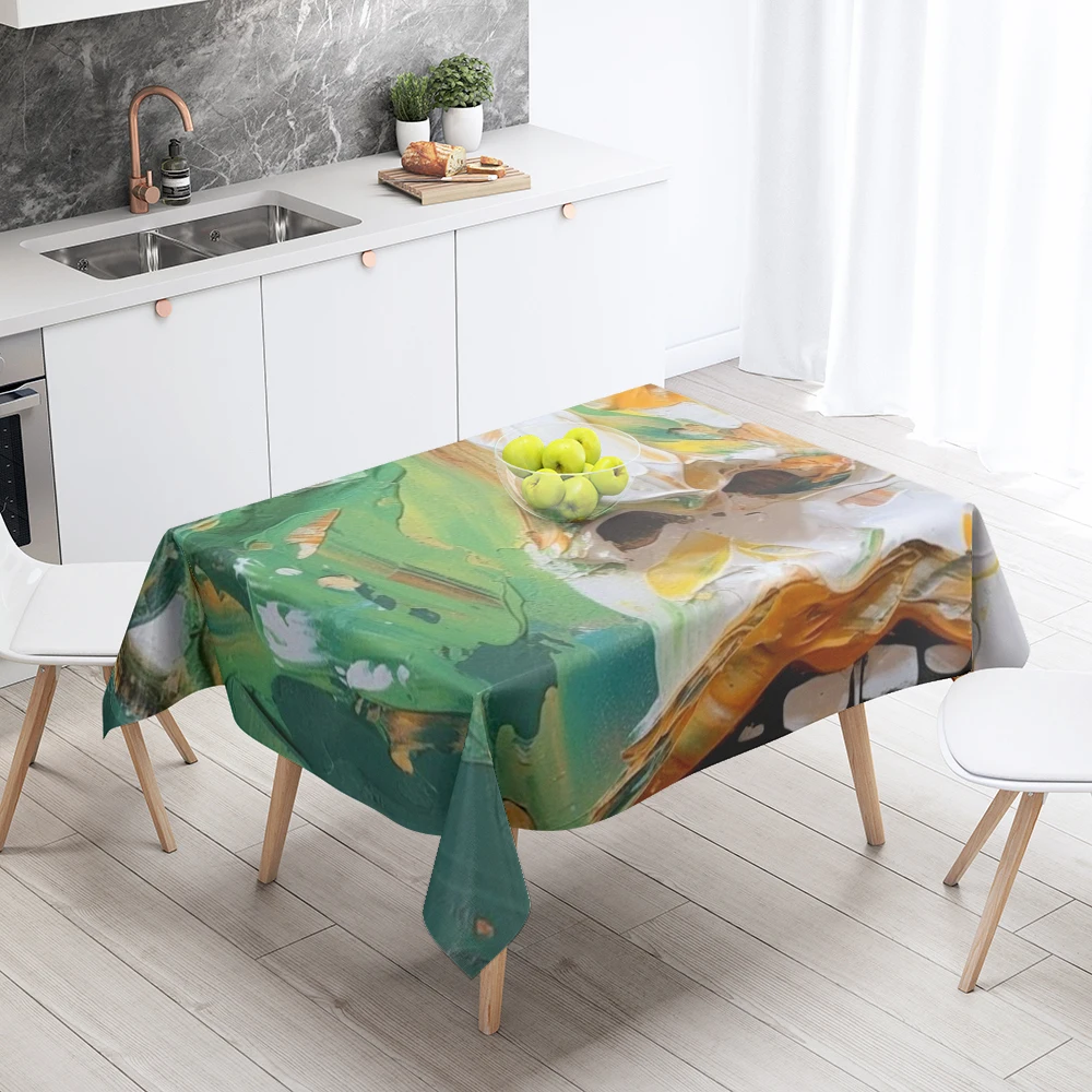 Home tablecloths for dining  Anime decoration and rectangular table accessories waterproof cloth Anti-stain tablecloth abstract 4