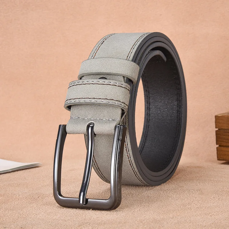 Mens Dress Belt New Men's Luxury Business Universal Alloy Buckle Leather Belt Cross-Border Bestseller Casual Fashion Accessory - 3