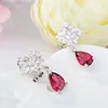 SLBRIDAL Art Deco Teardrop Cubic Zircon Drop Earrings CZ Earring Wedding Bridal Earring Fashion Jewelry Girls Daily Earrings 4