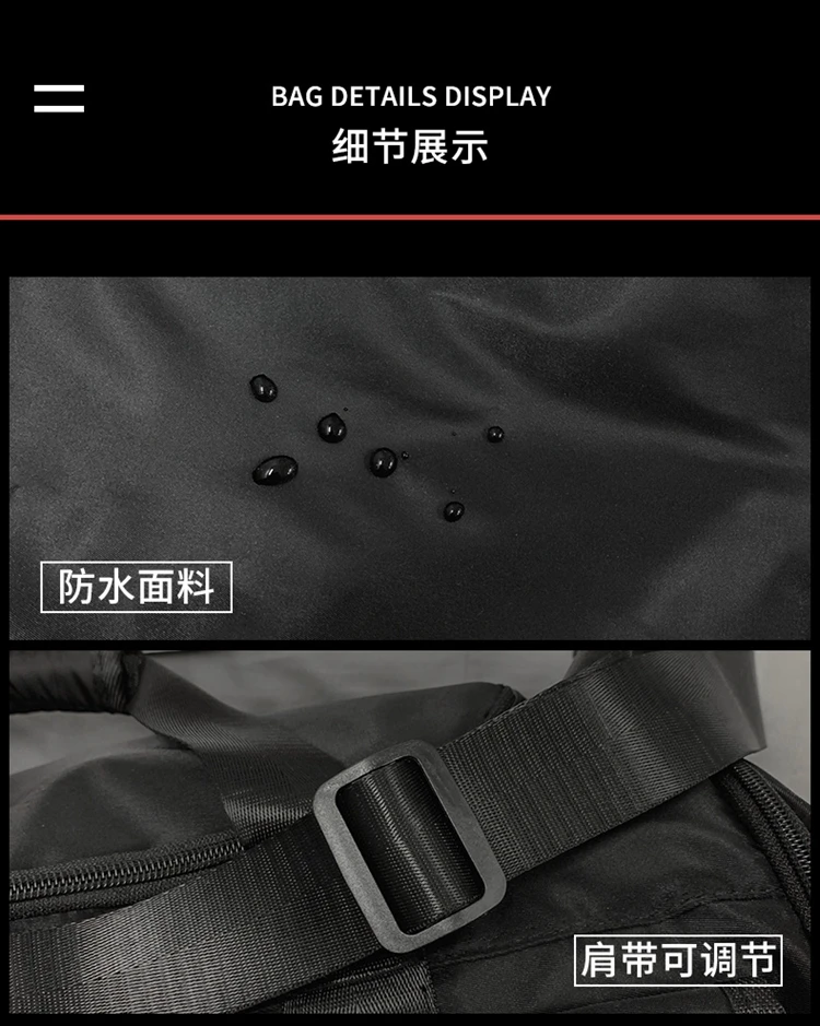 Elegante nylon sporttasche wasserdichte reisetasche mit großem fassungsvermogen fur herren und damen – Detail 9