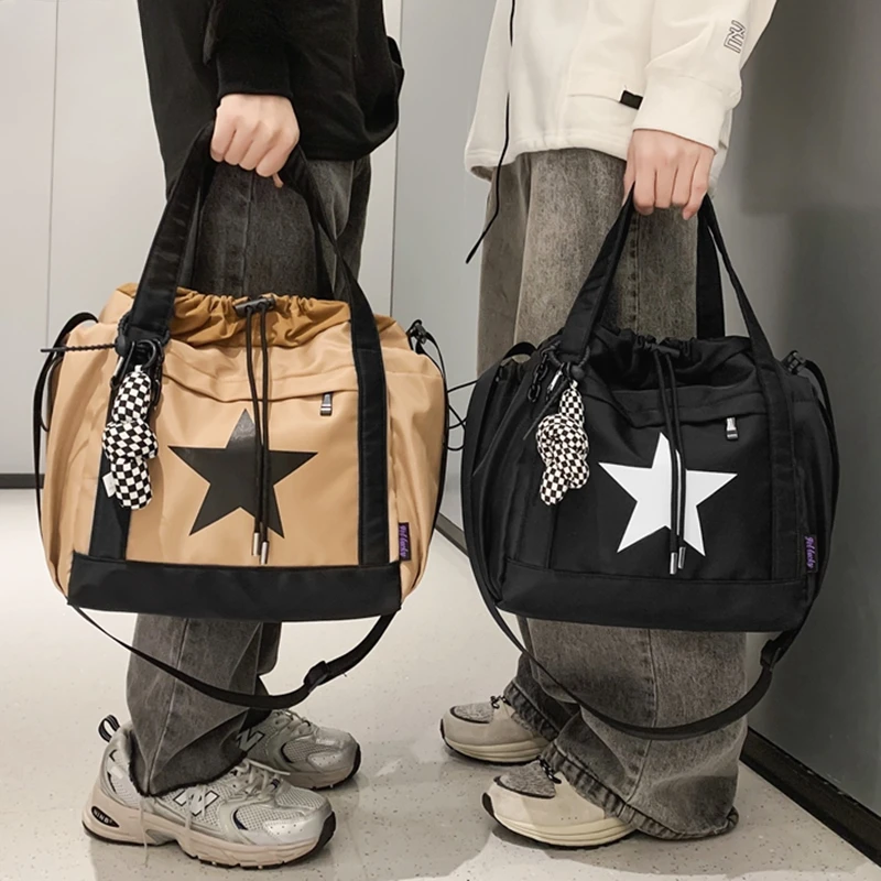 

Нейлоновые тканевые сумки через плечо с принтом для женщин, брызгозащищенная сумка унисекс, вместительная сумка-мешок на плечо, 2023