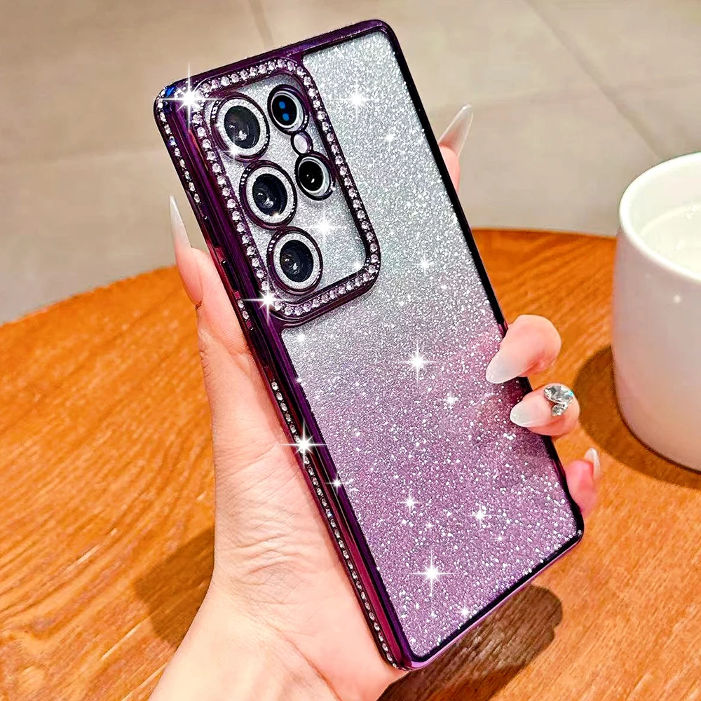 Luxury Electroplated Glitter Gradient Shockproof Phone Case - Soft Silicone Cover