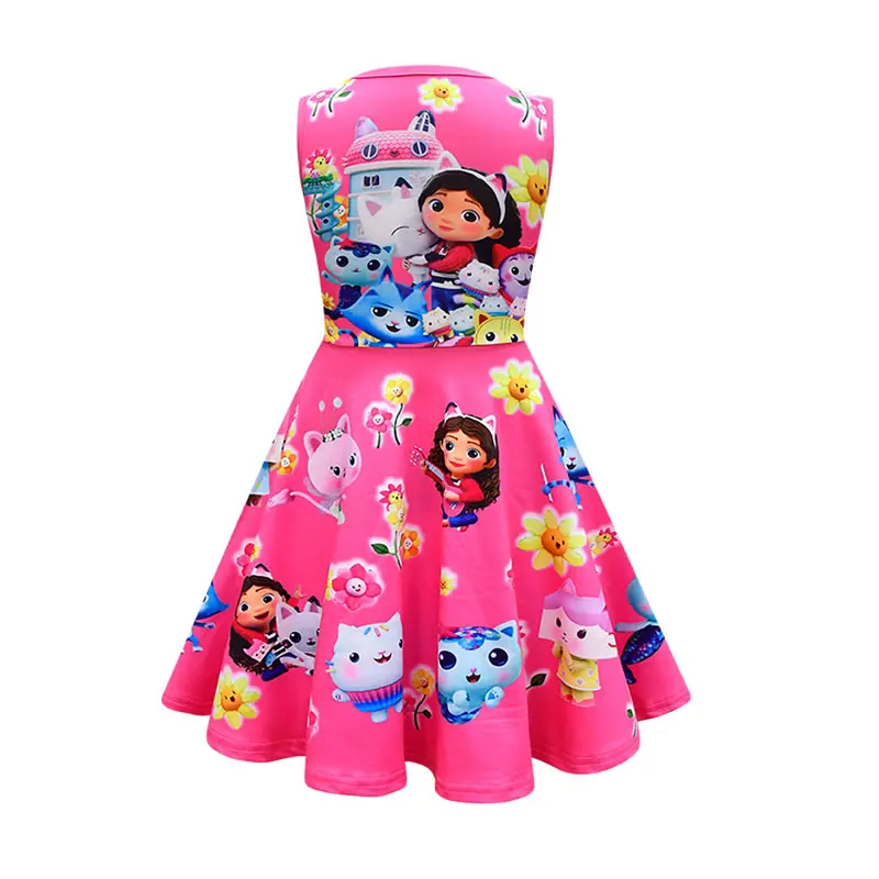 Verão gabbys dollhouse vestido para menina adolescente