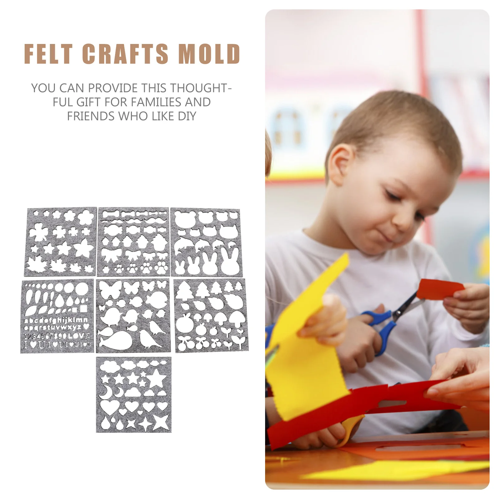 Felting Mold Needle Felt Applique Mould Needle Felting Template Stencils 7 Pcs needle felting kit wool felting kit needle felting painting kit