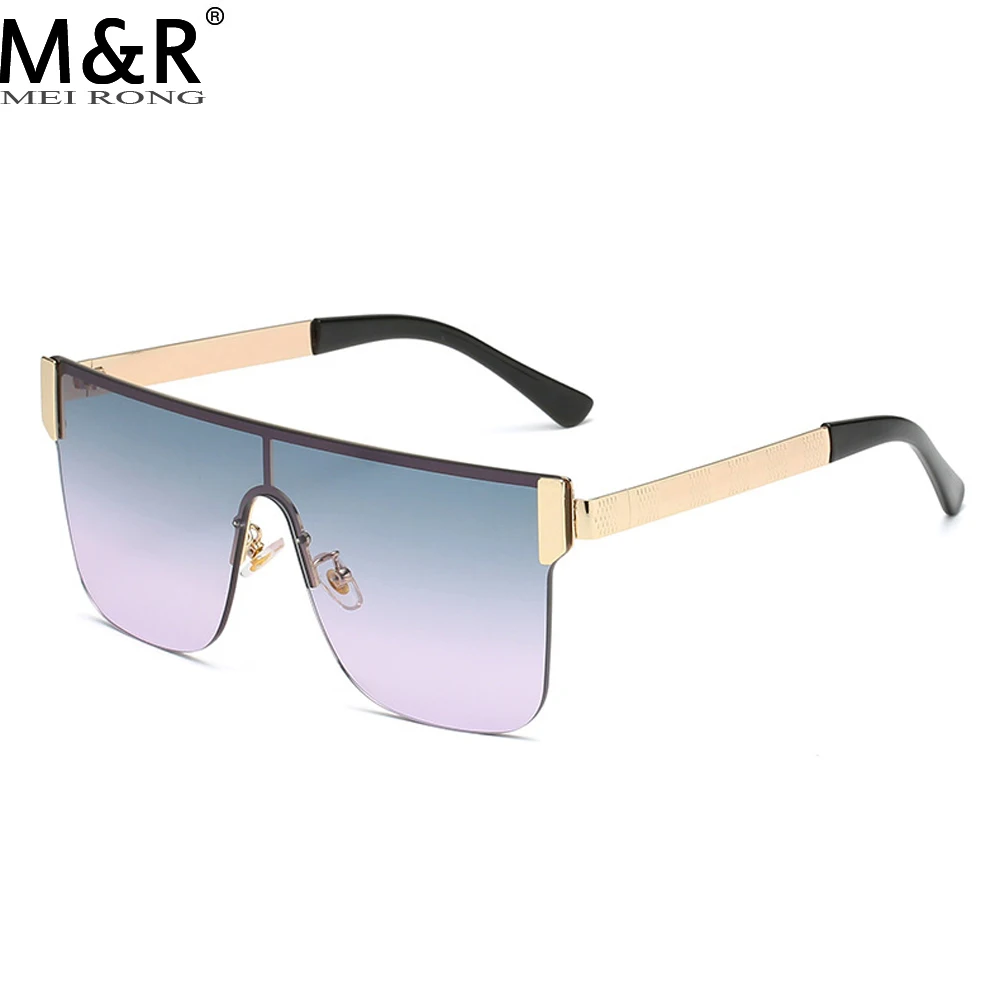 

2024 Fashion New Men's Square Sunglasses Personalized Gradient Borderless Eyeglass Frame Outdoor Driving Sunscreen Metal Sunnies