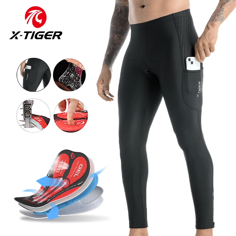 Cycling pants X-TIGER Bike Pants 5D Gel Padded Cycling Tights Leggings Men's Outdoor TMB Mountain Road Cycling Long Trousers
