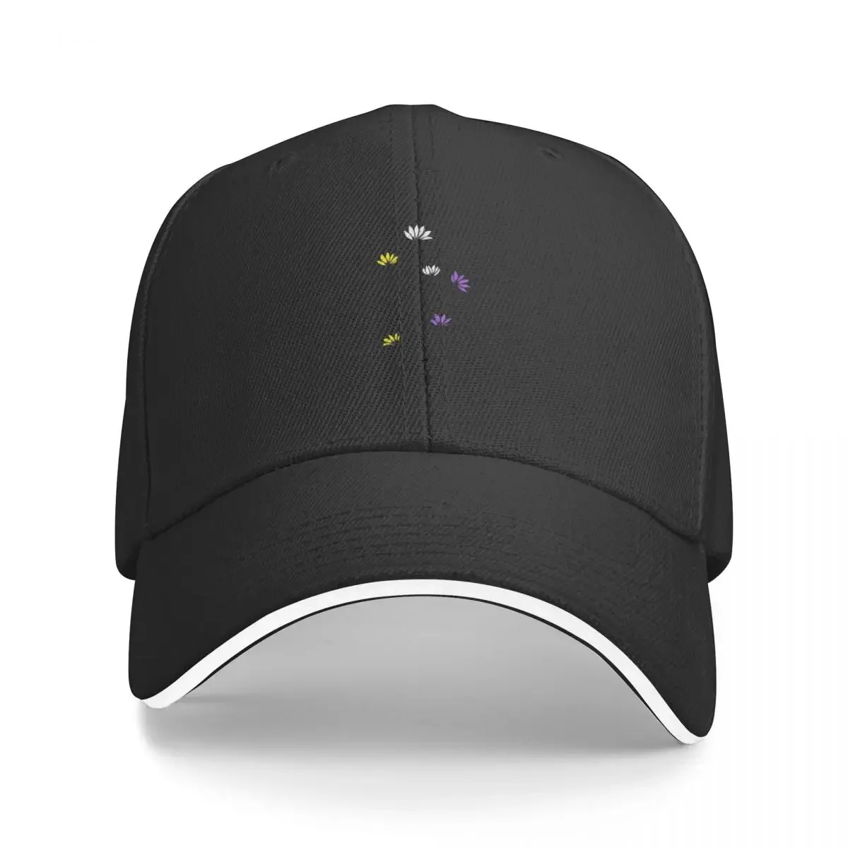

Subtle Nonbinary Pride Daisy Sprig Baseball Cap Snapback Cap Mountaineering Thermal Visor Men Golf Wear Women's