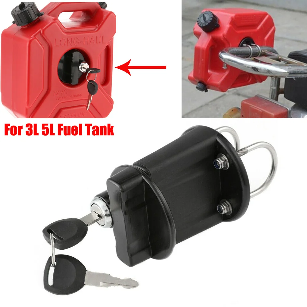 Petrol Can Motorcycle Fuel Container Lock Clamp Car Bracket Lock Fastener 3L 5L Fuel Tank Mount Petrol Can Holder Universal RV SUV Spare Oil Tank Motorcycle Accessories