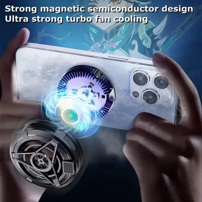 Advanced Magnetic Phone Cooler with TEC Chip, RGB Lighting & Digital Display for Enhanced Gaming and Streaming Experience