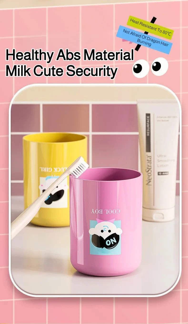 Cartoon Magnetic Toothbrush Holder Wall Mounted Bathroom Cup Organizer_voghion.com