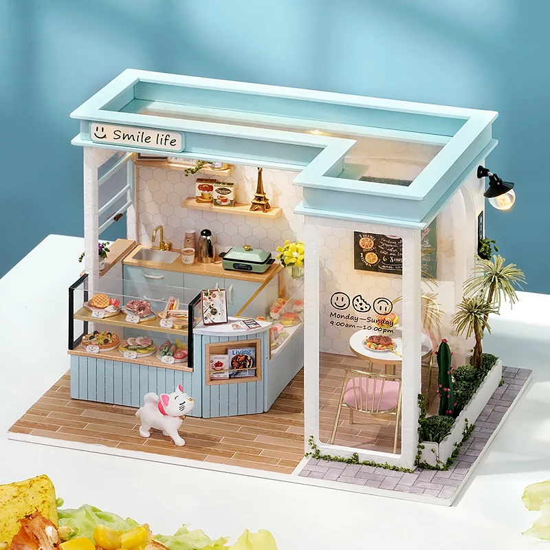 DIY Miniature Doll House 3D Puzzle Building Assembly Kit Room Toys Home Bedroom Decorations Furniture DollHouses