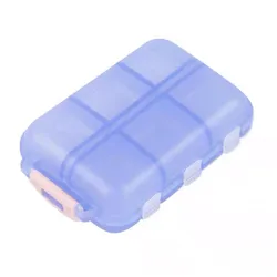 Compact Travel Pill Organizer - Moisture-Proof Portable Medicine and Vitamin Holder (12 squares Blue)