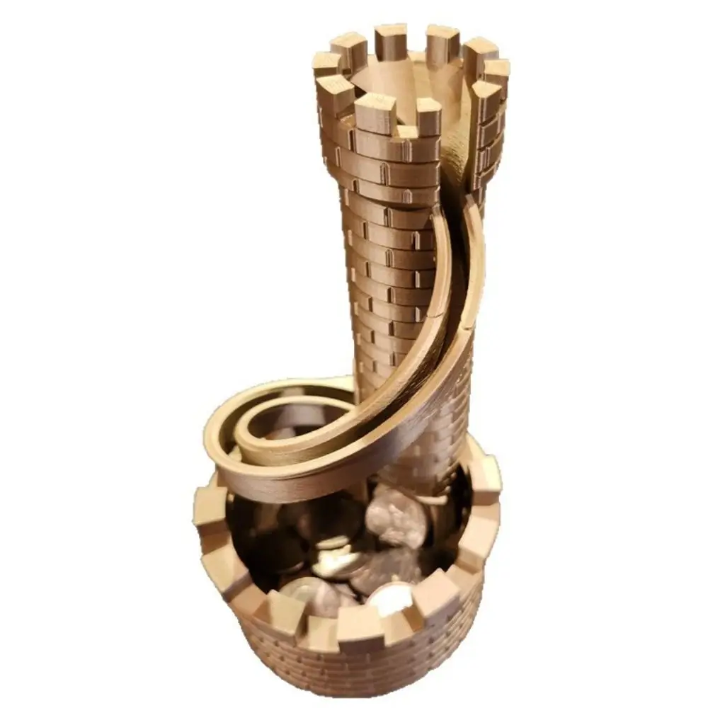 PLA Castle Slide Coin Storage Container Model Savings Tank Castle Tower Piggy Bank Ornaments Openable Rolling Tower Money Boxes
