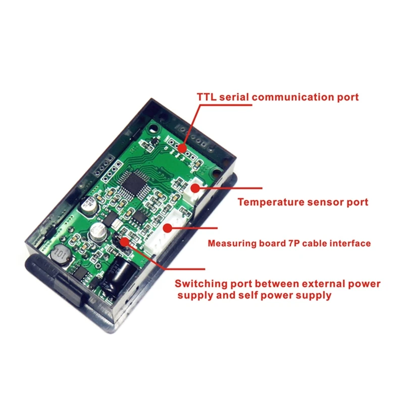 

Wireless Color LCD Screen Meter Voltage Ammeter Temp Coulomb Power Capacity Running Time Indication Overvoltage Protect
