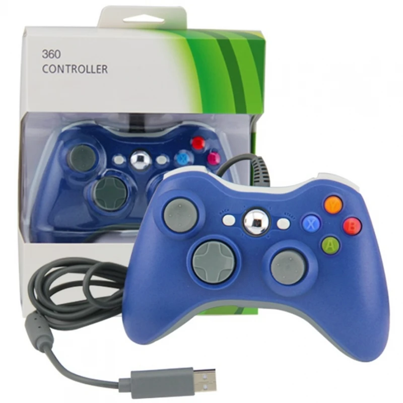 Cavo Telecomando Per Microsoft Xbox 360 Controller Di Gioco Cablato Colore Blu X-Box # Microsoft Xbox 360