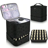 The new nail polish Portable bag Double layer nail polish storage bag can hold 30 bottles of makeup bag storage bag 1