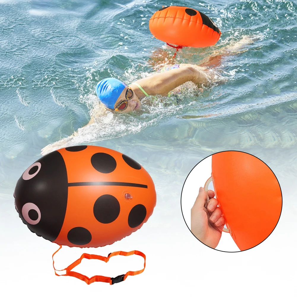 PVC Swim Air Bag Inflatable Ladybug Swimming Buoy Lifebelt Floating Multifunctional Waist Belt Adjustable Water Sports