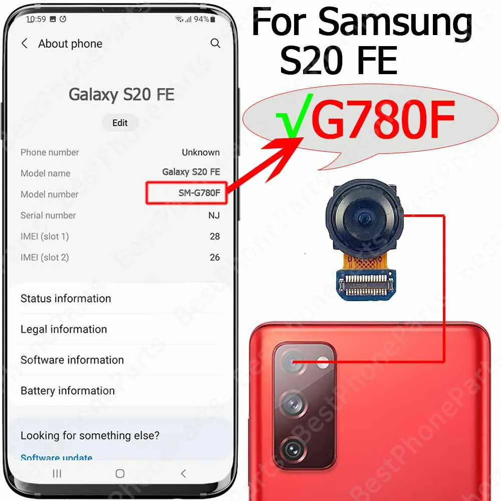 Rear Camera Module Flex for Samsung Galaxy S20 FE – Mobile Phone Spare Part