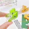 Pack Multicolor Cute Face Acrylic Binder Clip Planner Clips Paper Clamp Office Decorative Supplies School Stationery 1