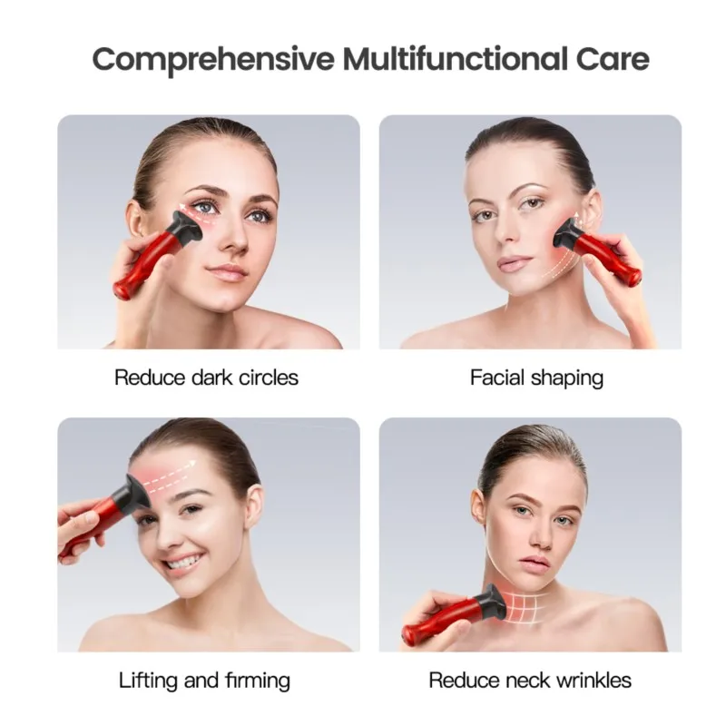 USB Electric Massager Bian Stone Heating Face Massage for Neck Tighten Lift Facial Skin Guasha Energy Stone Needle Warm Gua Sha