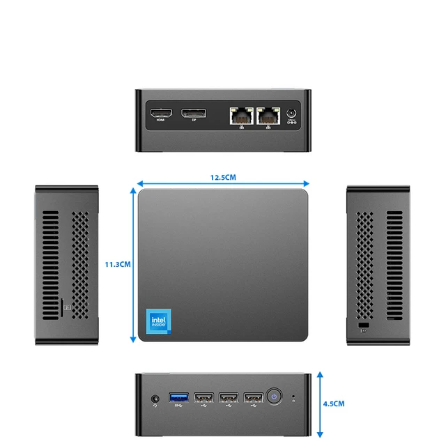 Mini PC T-bao T8 Plus - Processeur Intel Alder Lake N100 (12è gen), 8 Go  RAM DDR5, SSD 512 Go, 3xHDMI, Wifi 6, 2xRJ45 1000 Mbps, Windows 11 –