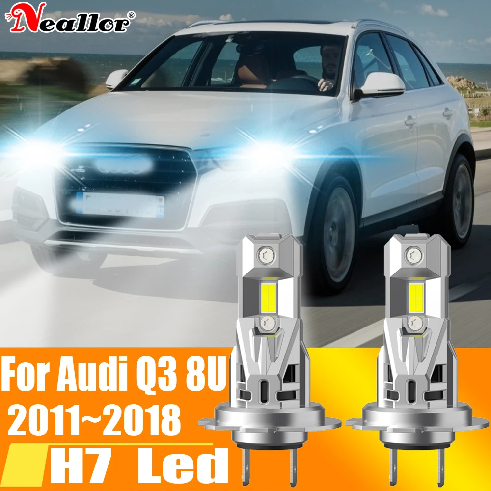 LED Headlight 2pcs High Power H7 Canbus No Error H18 Car Bulb 6000K White Light Moto Diode Lamp 12v 55w For Audi Q3 8U 2011~