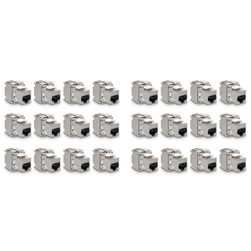 

Keystone Модульные Разъемы-24 шт. CAT6A экранированный разъем Keystone Jack RJ45 Cat 6A Ethernet модуль 10 Гбит с металлическим корпусом