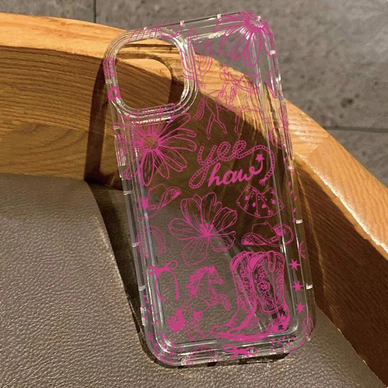 Western Boot Pattern Bowknot Soft Phone Case Cover