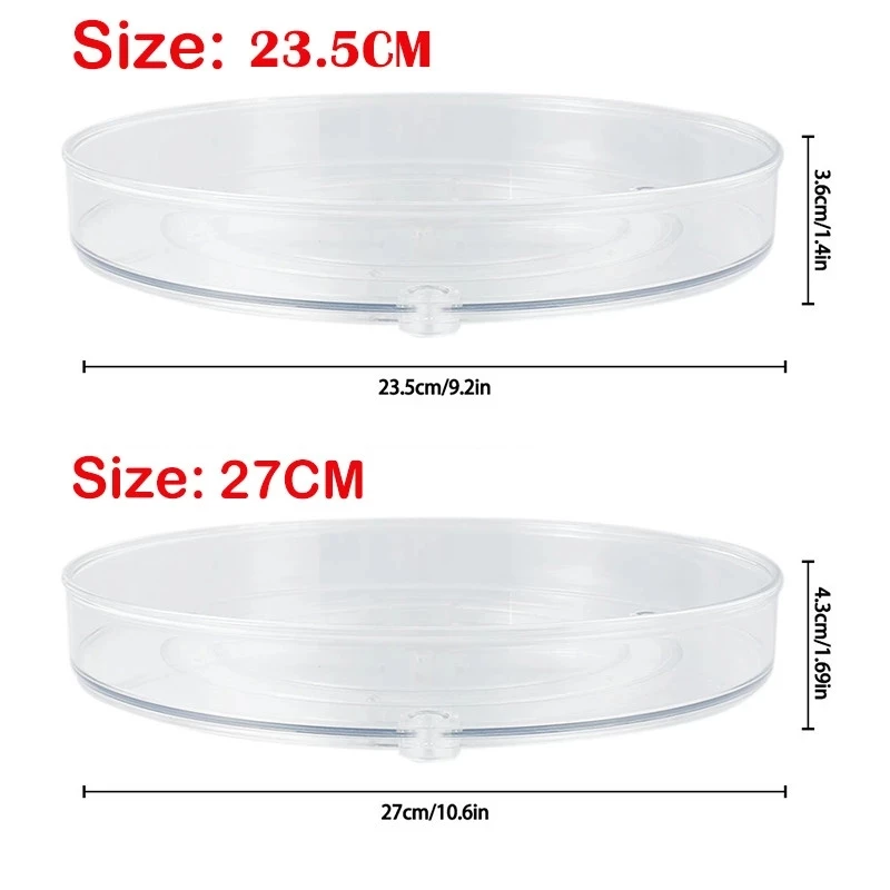 Rotating Storage Organizer 360 Rotation Cabinet Turntable Organizer Storage Spice Rack Drink Cosmetic Storage Rack PET Transparent for Kitchen Bathroom