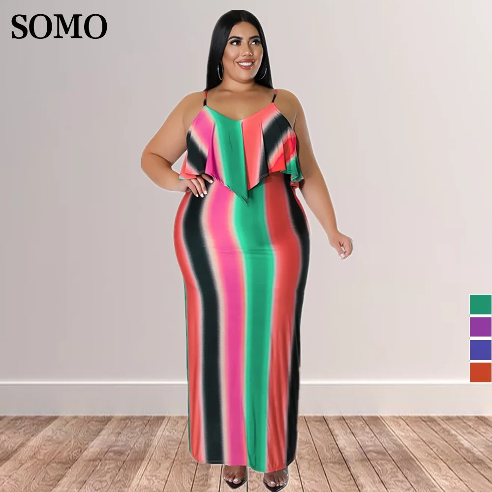 

Шикарная женская одежда больших размеров, модное летнее пикантное платье в полоску 2022, женские длинные клубные платья, оптовая продажа, Прямая поставка