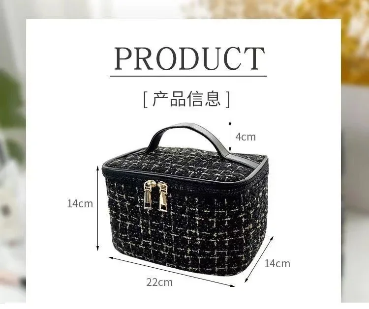 Knitted Style Makeup Bag Black