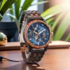 Wooden Wrist Watches For Men Fashion Quartz Wristwatches With Clock Date Week Timepieces Wood Wach Box for Him reloj hombre 1