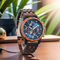 Wooden Wrist Watches For Men Fashion Quartz Wristwatches With Clock Date Week Timepieces Wood Wach Box for Him reloj hombre 1