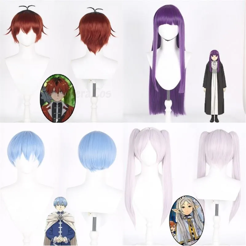 

Frieren Cosplay Wig Fiber Synthetic Wig Anime Sousou No Frieren At The Funeral Himmel Wig Fern Stark Wig Earring Halloween Wig