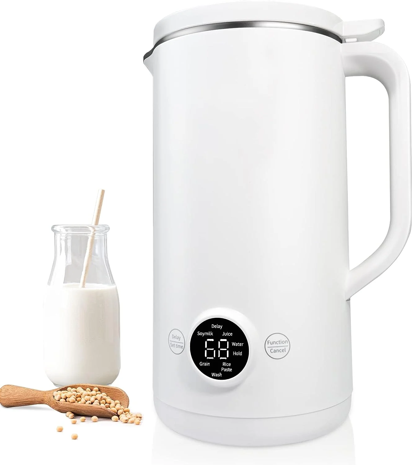 

Automatic Soy Milk Maker, 20oz Homemade Nut/Almond/Oat/ Plant-based Milks & Dairy Free Beverages Machine with Mesh Strainer, Lic