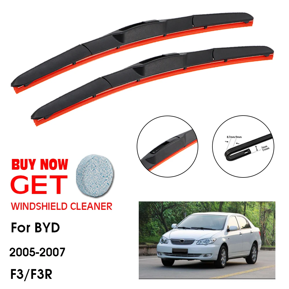 

Car Wiper Blade For BYD F3/F3R 24"+16" 2005-2007 Front Window Washer Windscreen Windshield Silica Gel Wipers Blades Accessories