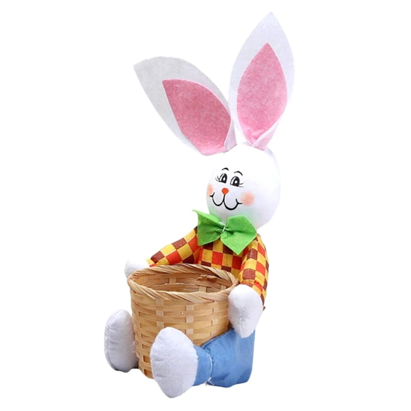 Easter Decorations,Cute Bunny Easter Basket Eggs Candy Gifts Storage Rabbit Bag Party Decoration Durable About 30X12cm