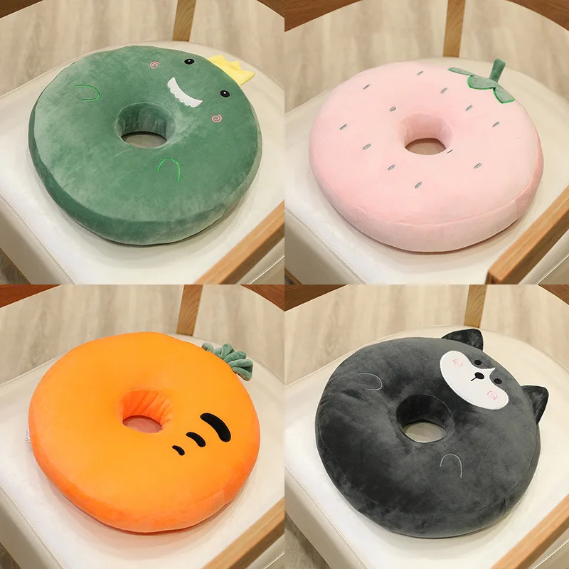 

Bubble Kiss Cartoon Fruit Doughnut Seat Cushion Husky Dinosaur Office Tatami Siesta Pillow for Sofa Living Room Waist Cushions