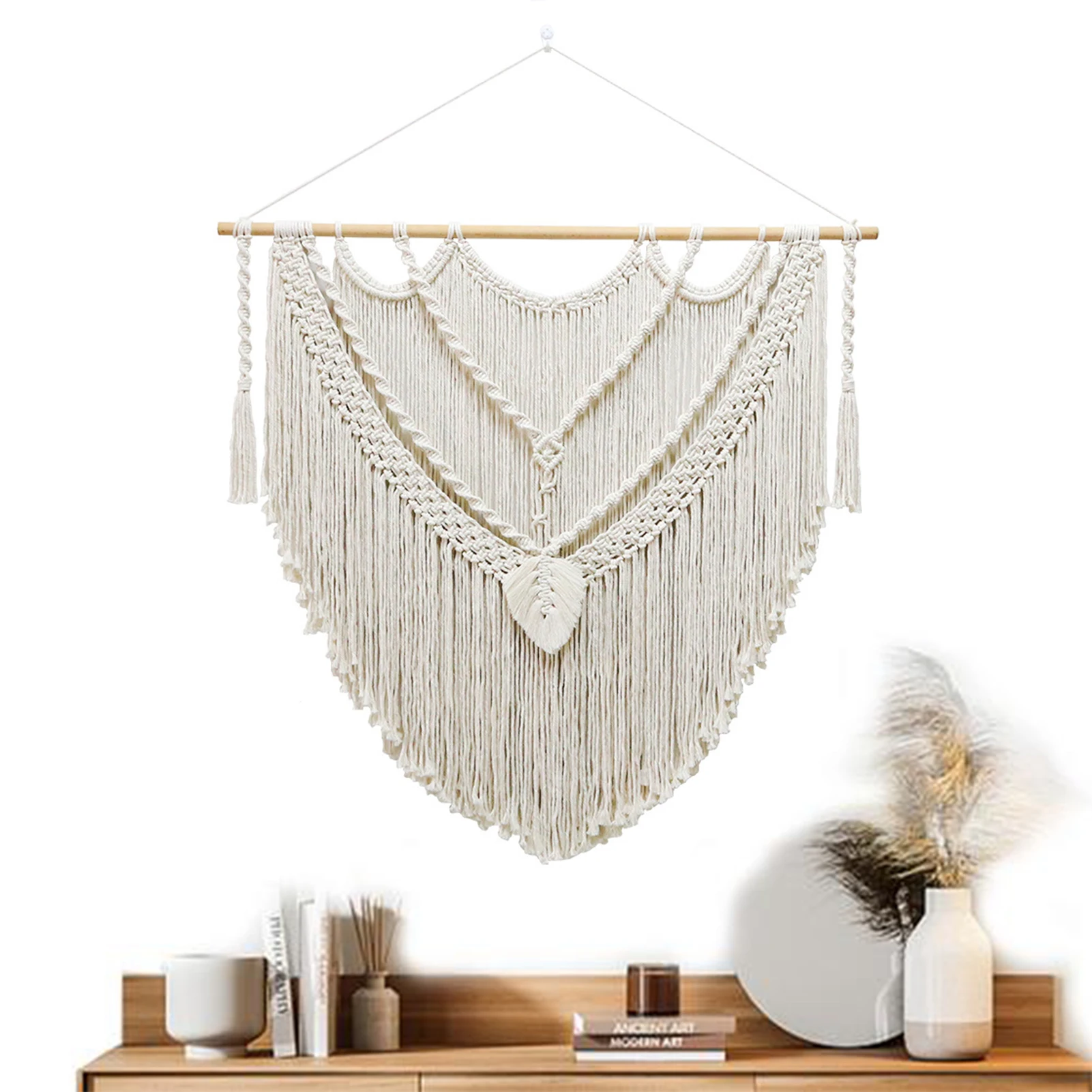 

Macrame Wall Decor Hand-Woven Macrame Wall Hangings Chic Woven Tapestry With Tassels Bohemian Wall Art Bedroom Living Room Dorm