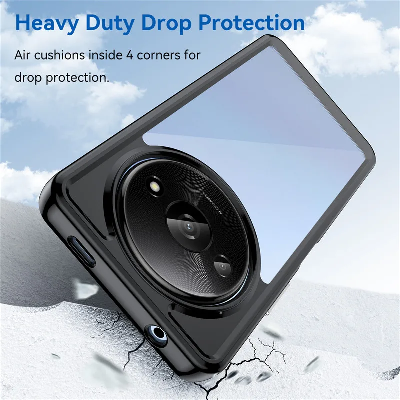 Per Xiaomi Redmi A3 Custodia Xiaomi Redmi A3 Cover Tpu Border Acrilico Backplane Custodie Protettive Per Xiaomi Redmi A3 Funda